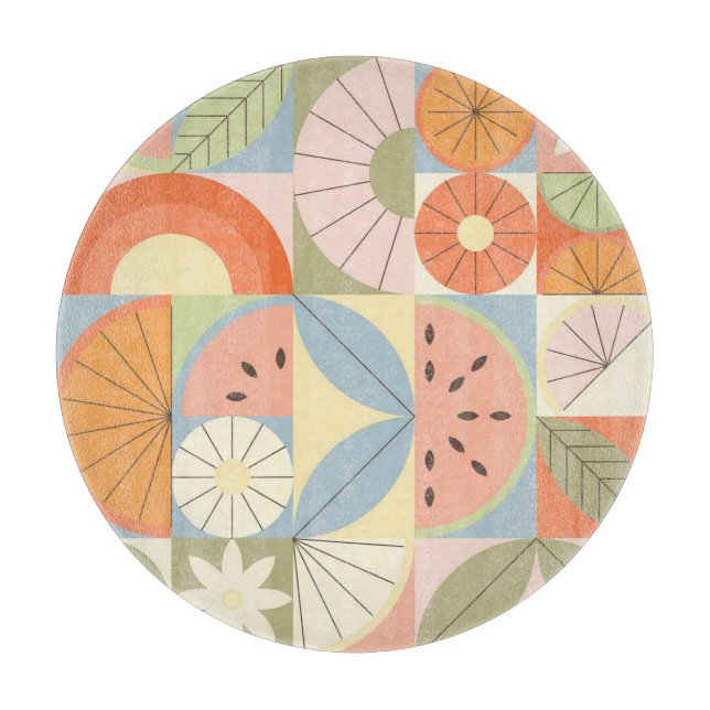 Sommar Citrus Watermelon: Abstrakt Geometric Patte (Framsidan)