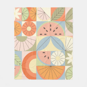Sommar Citrus Watermelon: Abstrakt Geometric Patte Fleecefilt