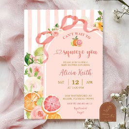 Sommar Citrusfrukter Baby Shower Inbjudan