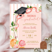 Sommar Citrusfrukter Examen Invitation