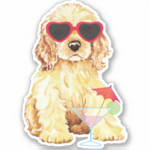 Sommar Cocker spanjor Vinyl Sticker Klistermärken