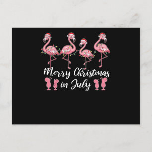 Sommar Cocktail God jul i juli Flamingo Vykort