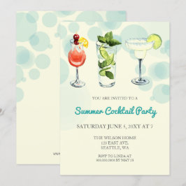 Sommar cocktailparty inbjudningar
