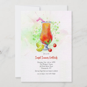Sommar Cocktails Inbjudningar