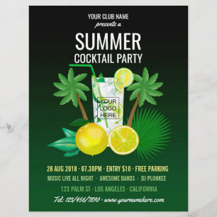Sommar Cocktails Klubb/Corporate Party lägg till b Reklamblad