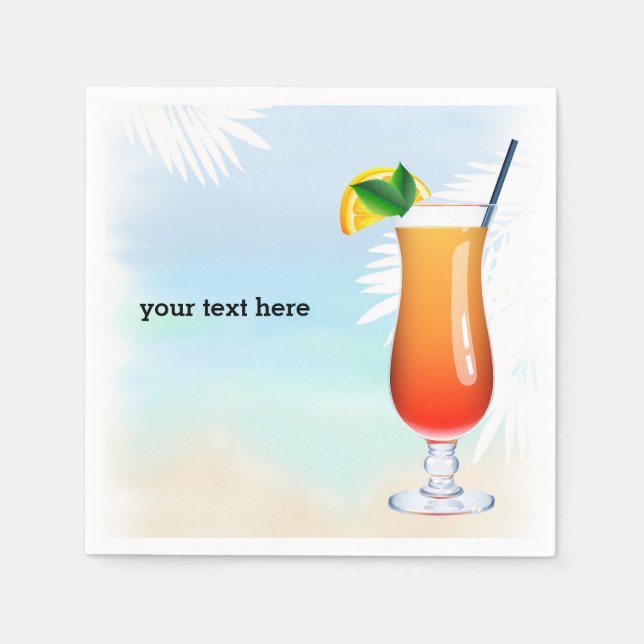 Sommar Cocktails Pappersservett (Framsidan)