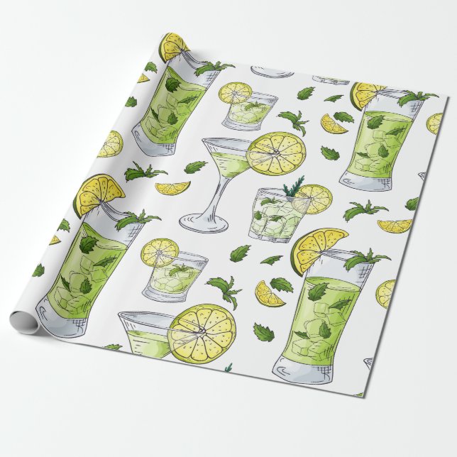Sommar Cocktails Presentpapper (Utrullad)
