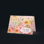 Sommar Cosmos födelsedag för Friend Card Kort<br><div class="desc">Mjuk orange,  rosa och gult kosmos blommigt för vänner.</div>