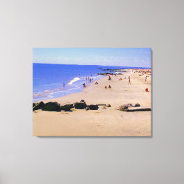 'Sommar dag på stranden (Golden)' Inramad Canvastryck