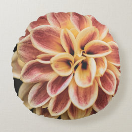 Sommar Dahlia Flower (Blommigt Art) Rund Kudde