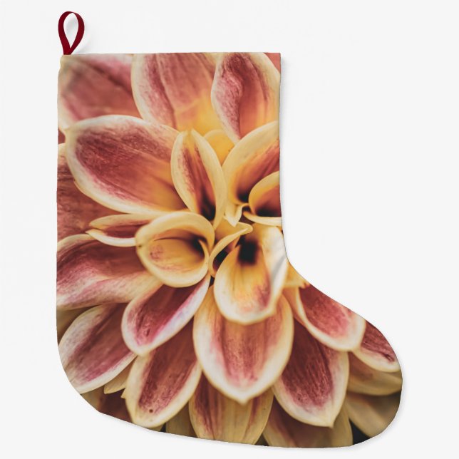 Sommar Dahlia Flower (Blommigt Art) Stor Julstrumpa (Framsidan)