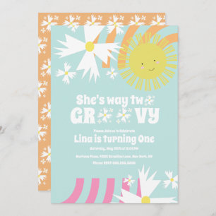 Sommar Daisy Flower Retro Way Two Groovy Birthday