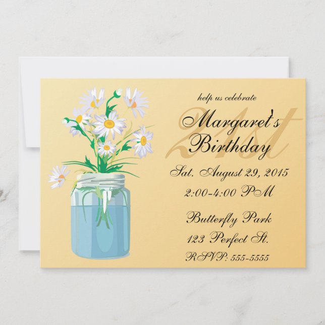 Sommar Daisy på födelsedagsinbjudningar Inbjudningar (Framsida)
