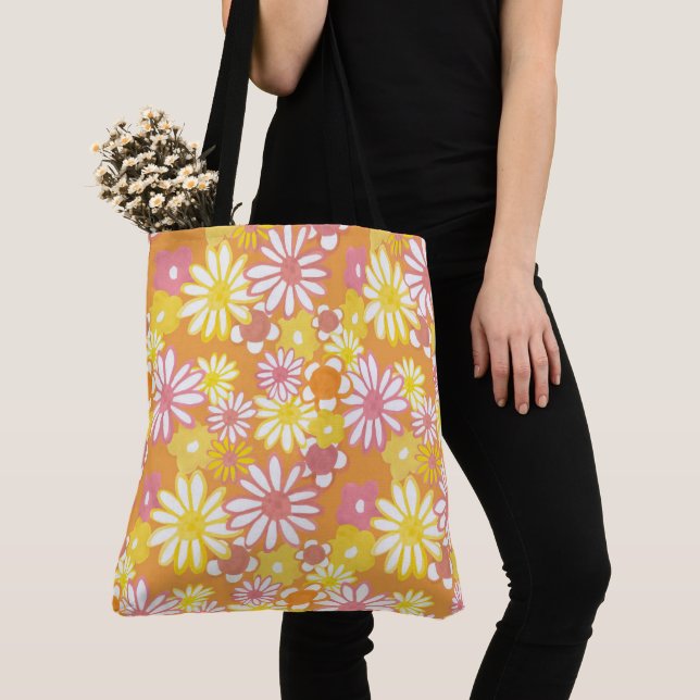 Sommar Daisys Tote Bag Tygkasse (Närbild)