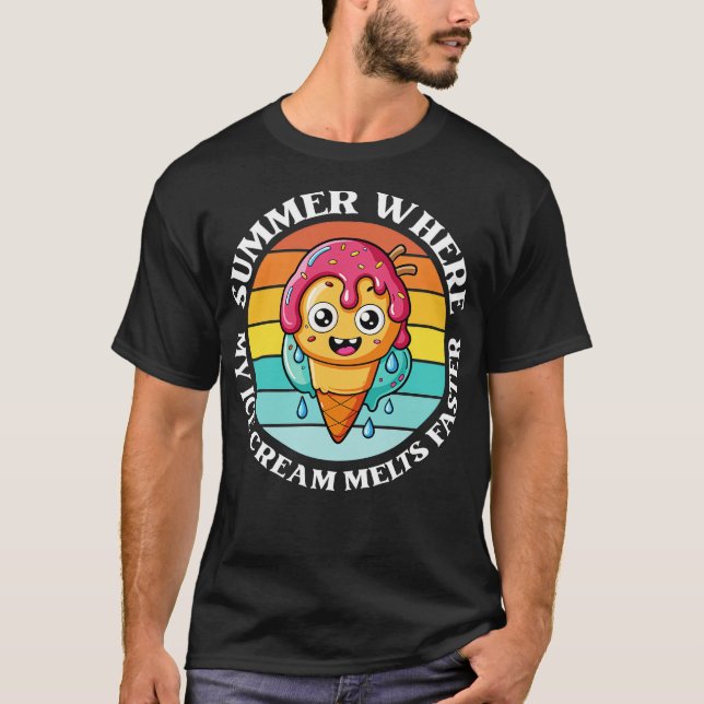 sommar där min glass smälter snabbare t shirt (Framsida)