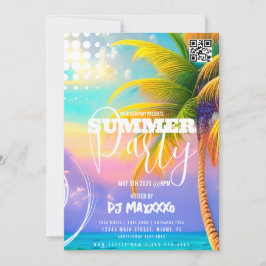 Sommar DJ-evenemang Beach Party Club Flyer C Inbjudningar