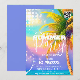 Sommar DJ-evenemang Beach Party Club Flyer C Inbjudningar