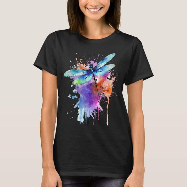 Sommar Dragonfly Funny Cute Animal Graphic T Shirt (Framsida)