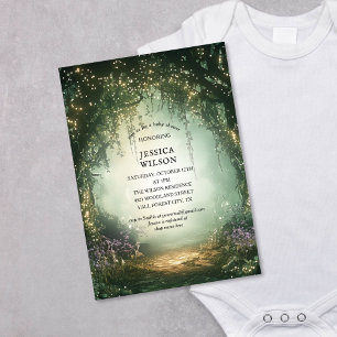 Sommar Fairy Tale Enchanted Forest Baby Shower Inbjudningar