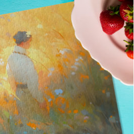 Sommar Fält Anime Impressionism Pussel
