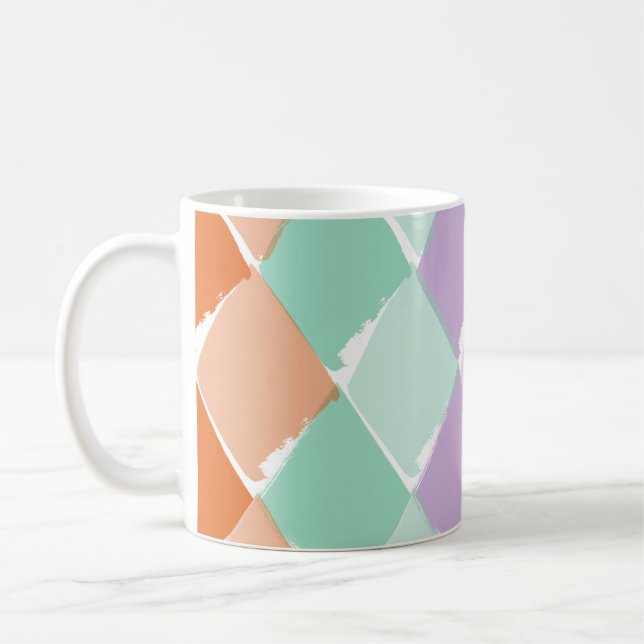 Sommar färg mönster diamant kaffemugg (Vänster)