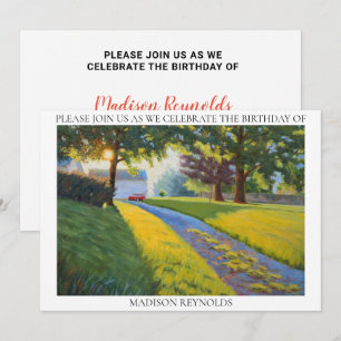 Sommar Farm Scene i Bright Sunlight Birthday