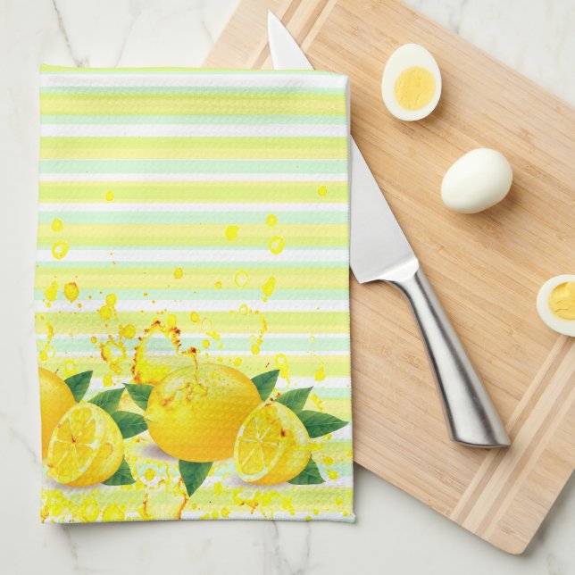 Sommar färsk rand och stänka citroner kökshandduk (Vikt i Fjärdedel)