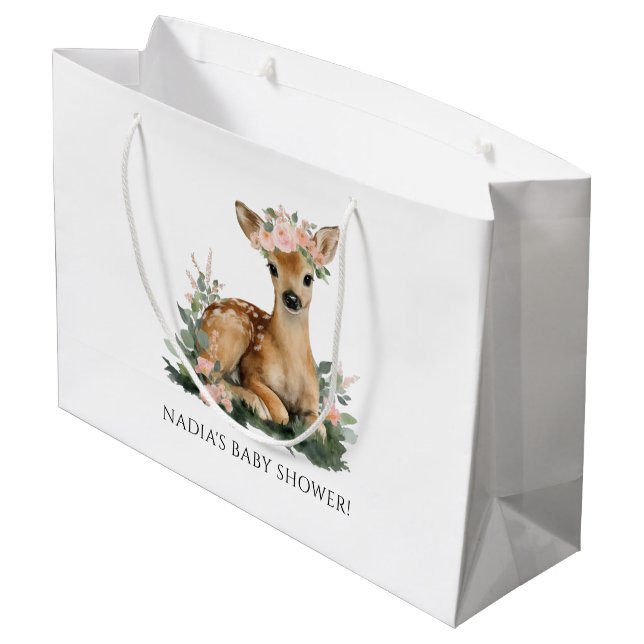 Sommar Fawn Watercolor Baby Shower (Baksidan Vinklad)