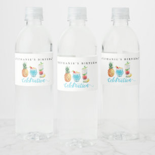 Sommar Firande Fruit Cocktail Födelsedagsfest Vattenflaskor Etikett