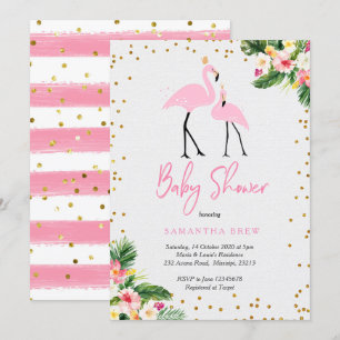 Sommar Flamingo Baby Shower-inbjudan Inbjudningar