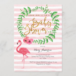 Sommar Flamingo Baby Shower-inbjudan Inbjudningar