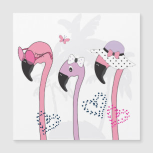 Sommar Flamingo: Beach Vintage Illustration.