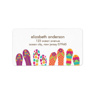 Sommar Flinflip flops Adressetiketter