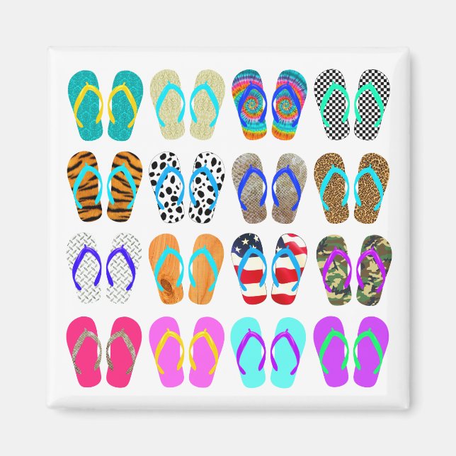 Sommar-flip-Flops-diagram Magnet (Framsidan)