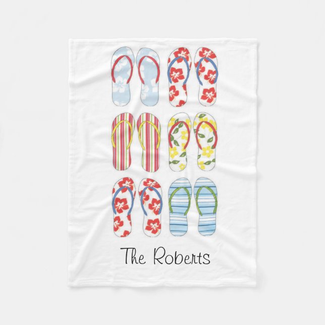 Sommar Flip Flops Filten Fleecefilt (Framsidan)