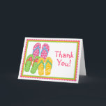 Sommar Flip Flops Tack Kort<br><div class="desc">Personalisera föremål som du vill för att passa dina behov...  All grafik är handritad av mig! Copyright 2010</div>