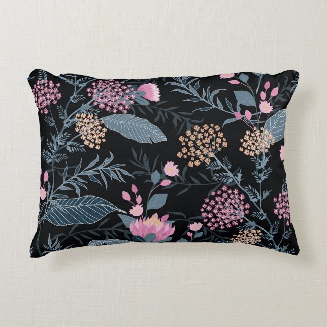 Sommar Flora Blooming Garden Flowers Prydnadskudde (Framsidan)