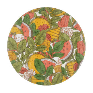 Sommar Food Vintage Illustration Mönster
