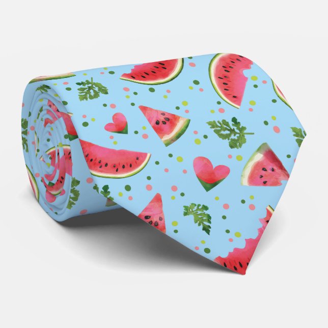 Sommar Fruit Mönster Watermelon Red grönt tropical Slips (Rullad)