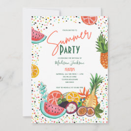 Sommar Frukt Födelsedagsfest Vattenmelon & Citrus Inbjudningar