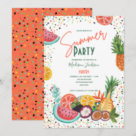 Sommar Frukt Födelsedagsfest Vattenmelon & Citrus Inbjudningar