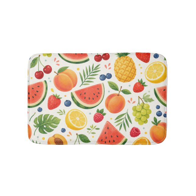 Sommar Frukt Mönster Tyg | Tropisk Vattenmelon  Badrumsmatta (Framsidan)