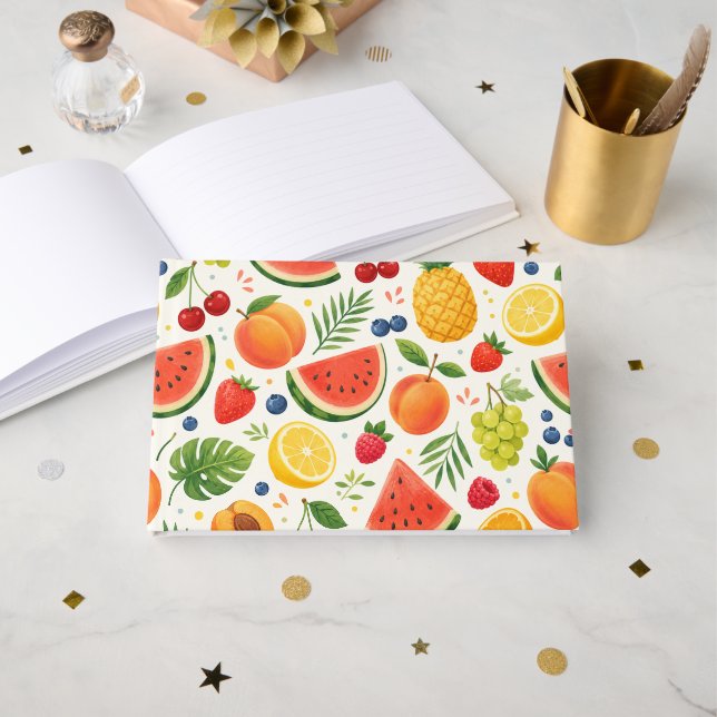 Sommar Frukt Mönster Tyg | Tropisk Vattenmelon  Gästböcker (Framsida öppen)