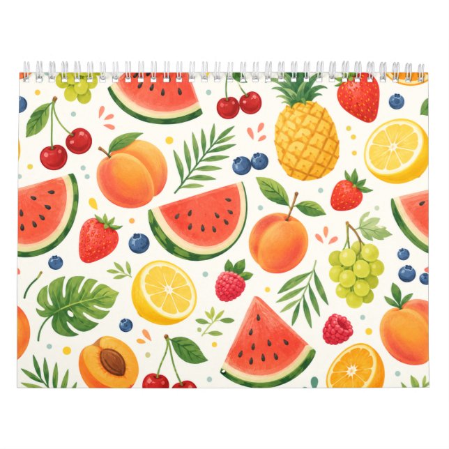 Sommar Frukt Mönster Tyg | Tropisk Vattenmelon  Kalender (Omslag)