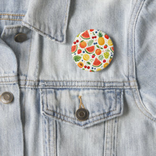 Sommar Frukt Mönster Tyg   Tropisk Vattenmelon  Knapp