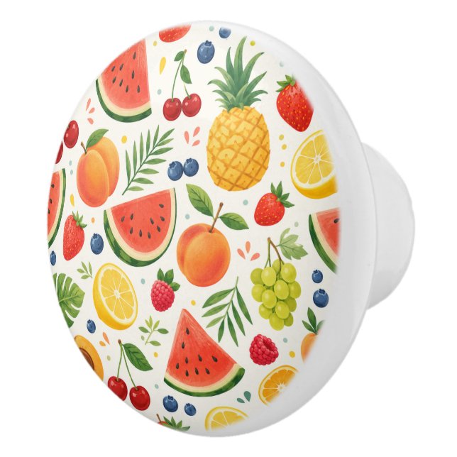 Sommar Frukt Mönster Tyg | Tropisk Vattenmelon  Knopp (Höger)