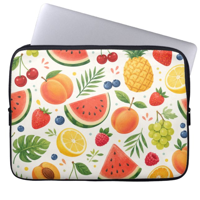 Sommar Frukt Mönster Tyg | Tropisk Vattenmelon  Laptop Fodral (Framsidan)