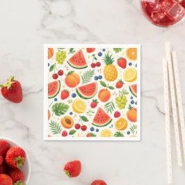 Sommar Frukt Mönster Tyg | Tropisk Vattenmelon Pappersservett