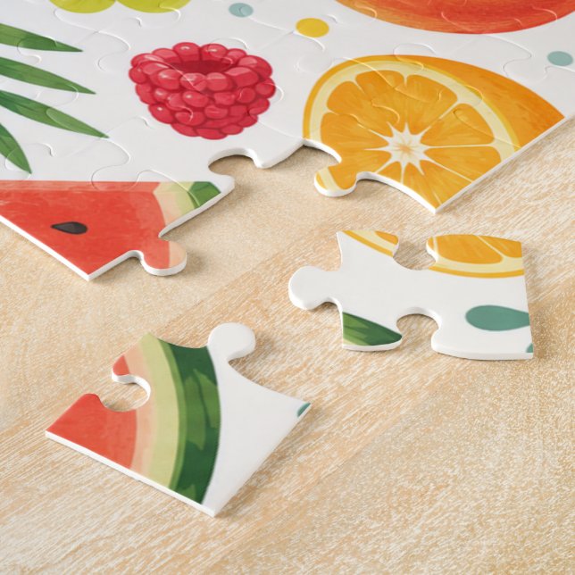Sommar Frukt Mönster Tyg | Tropisk Vattenmelon  Pussel (Sidan)