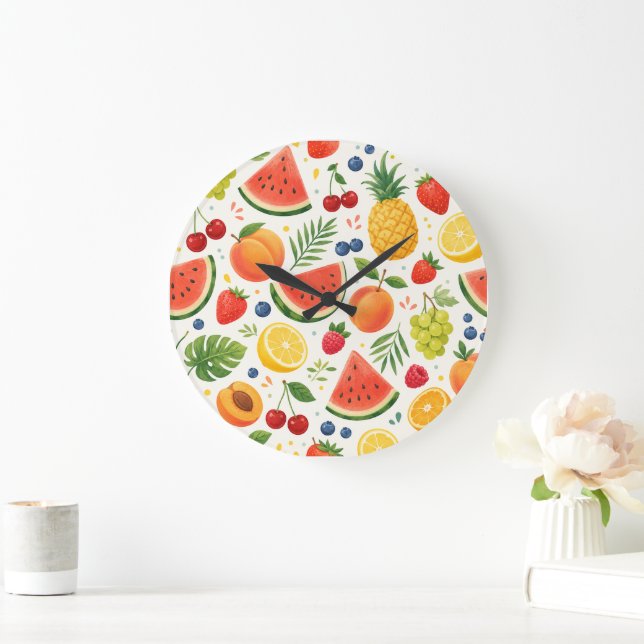 Sommar Frukt Mönster Tyg | Tropisk Vattenmelon  Stor Klocka (Hem)